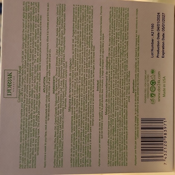 NIB-Collagen Renewal Mask-Skincare - Picture 5 of 5